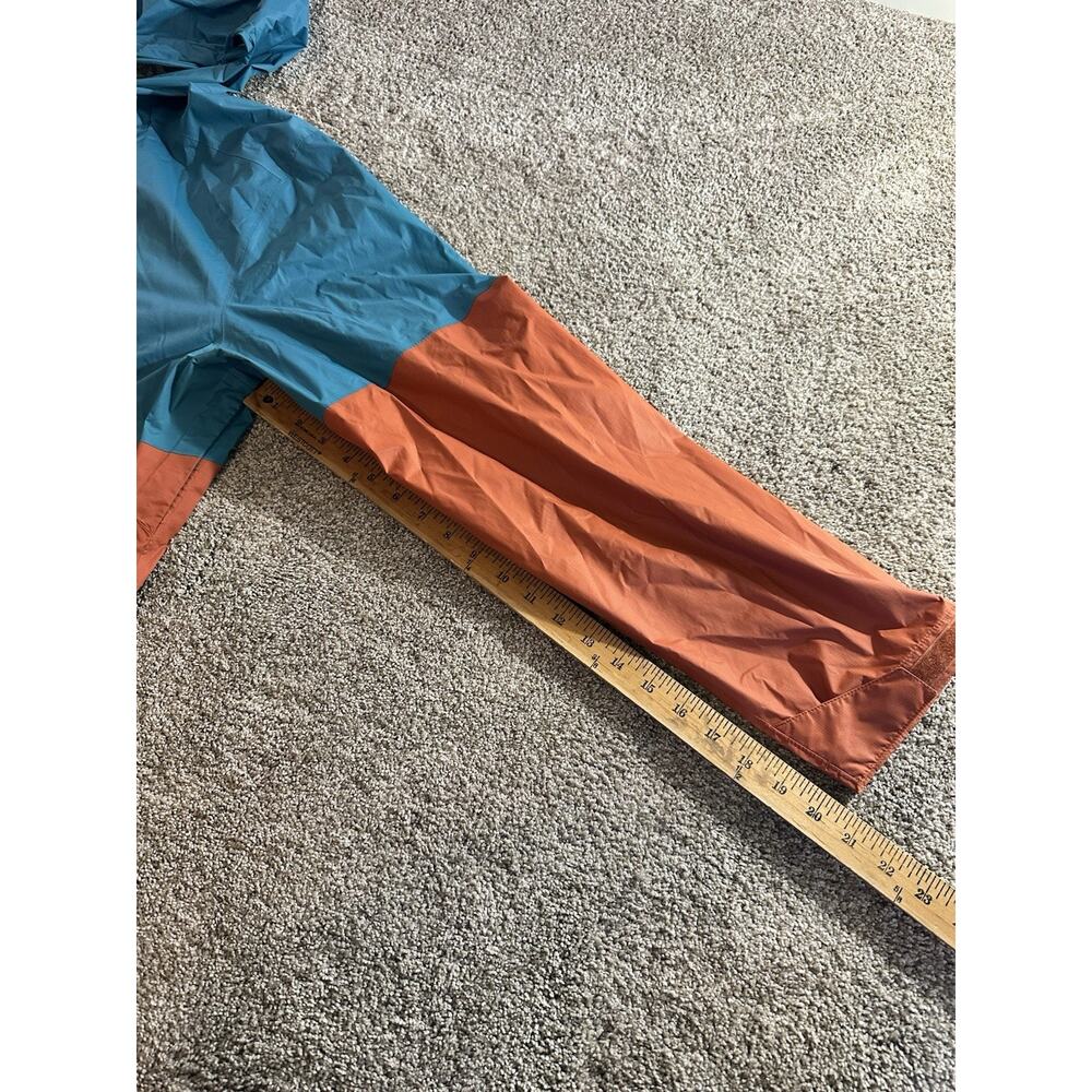 Mountain Hardwear Packable Hooded Vented Rain Jacket Mens Size XL ORANGE BLUE - Picture 3 of 12